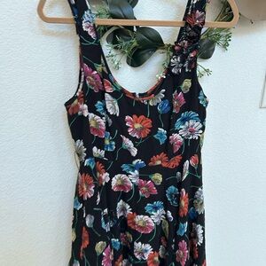 Anthropologie Moulinette Soeurs Black Floral Dress Sz 10 Dainty Fairy Whimsigoth